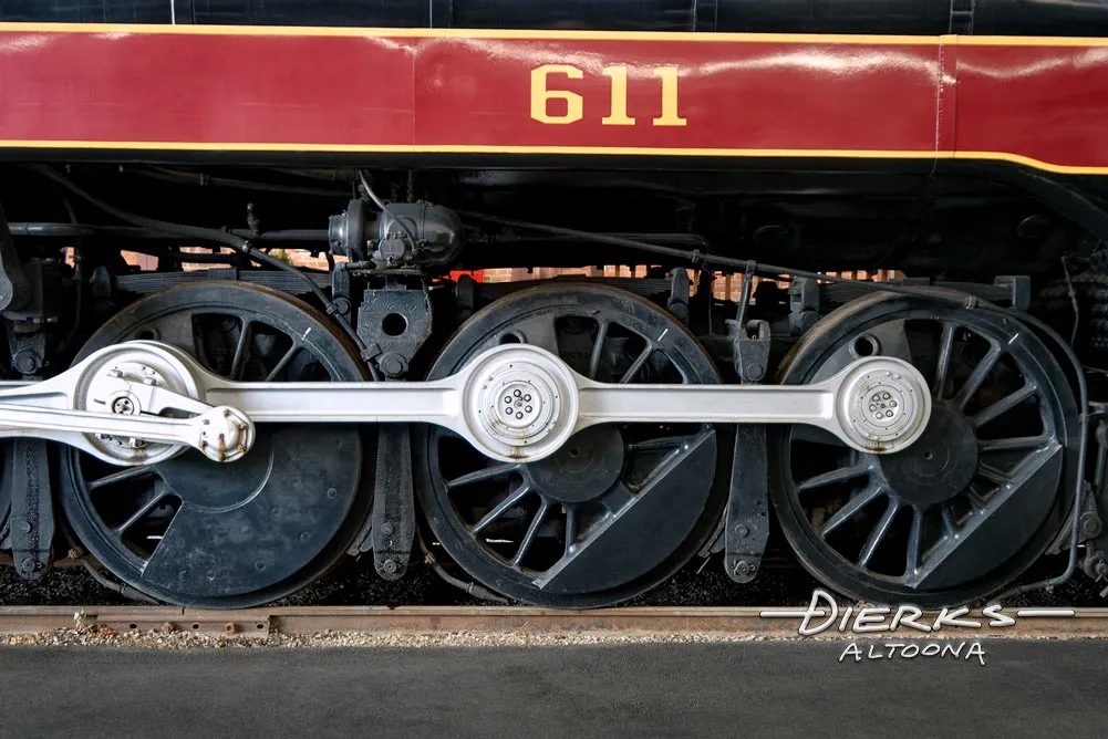 Drive Wheels of N&amp;W #611 Close Up | Steam Engine Photos For Sale