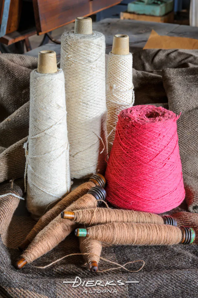 Old Fashioned Wool Yarn Spools and Bobbins