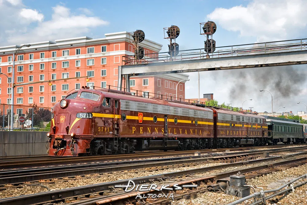 Vintage PRR Passenger Train With E8 Diesels | Railroad Photos For Sale